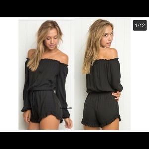 Brandy Melville black off the shoulder romper